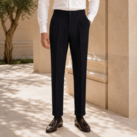 The Marseille Trouser - Slim tapered tailoring in breathable stretch weave with a clean beltless waist 4