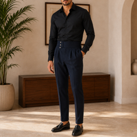 The Riviera Trouser - High-waist drape in a washed cotton-blend with a clean straight line 4