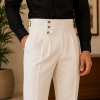 The Riviera Trouser - High-waist drape in a washed cotton-blend with a clean straight line 2