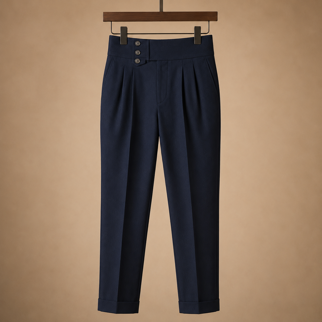 The Riviera Trouser - High-waist drape in a washed cotton-blend with a clean straight line