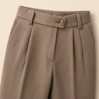 The Kensington Trouser - Herringbone wool-blend with a high waist and slim pencil line 2