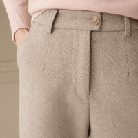 The Kensington Trouser - Herringbone wool-blend with a high waist and slim pencil line 5