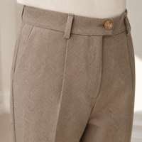 The Kensington Trouser - Herringbone wool-blend with a high waist and slim pencil line 3