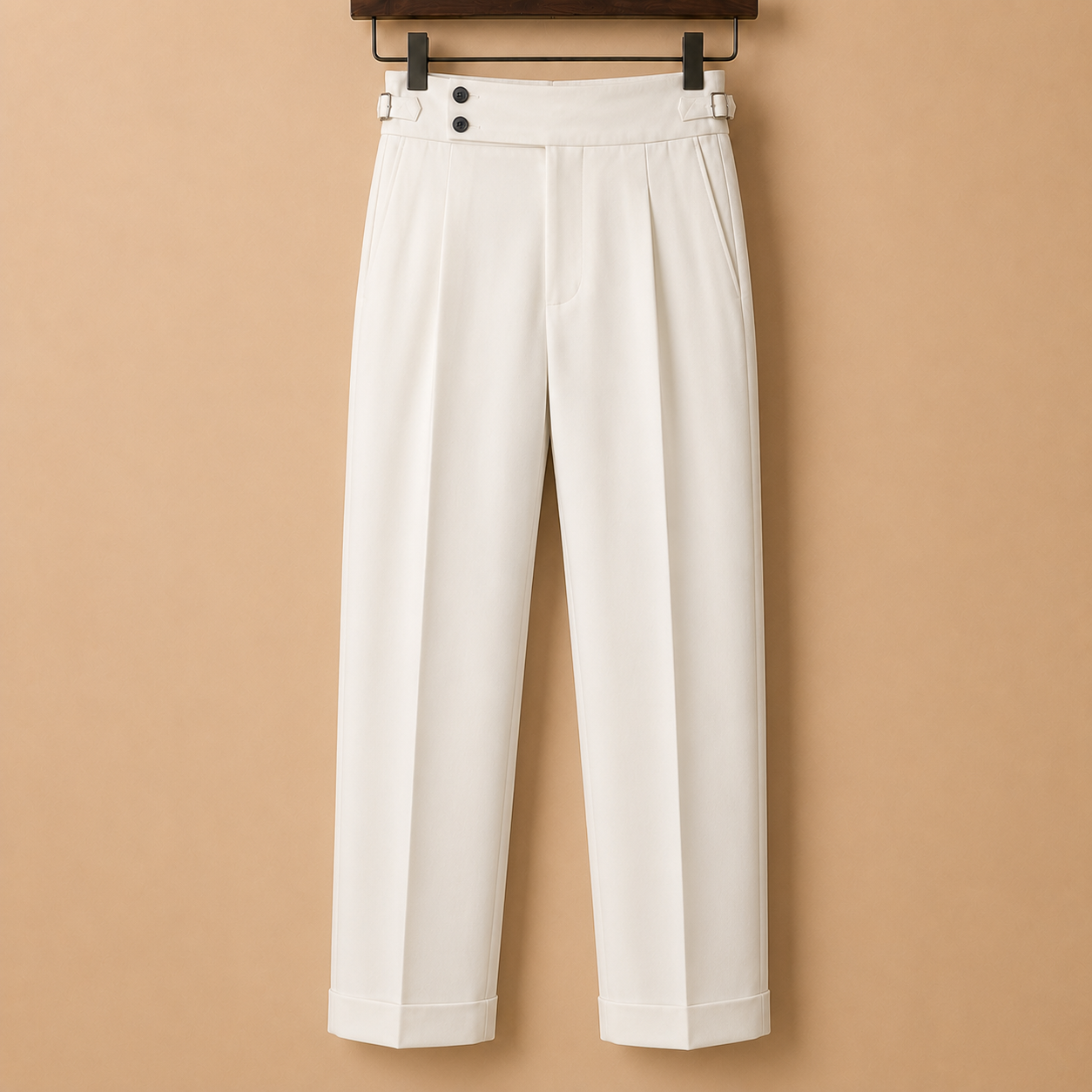 The Salerno Trouser - Draped high-waist tailoring with a cropped nine-point leg and no-iron finish