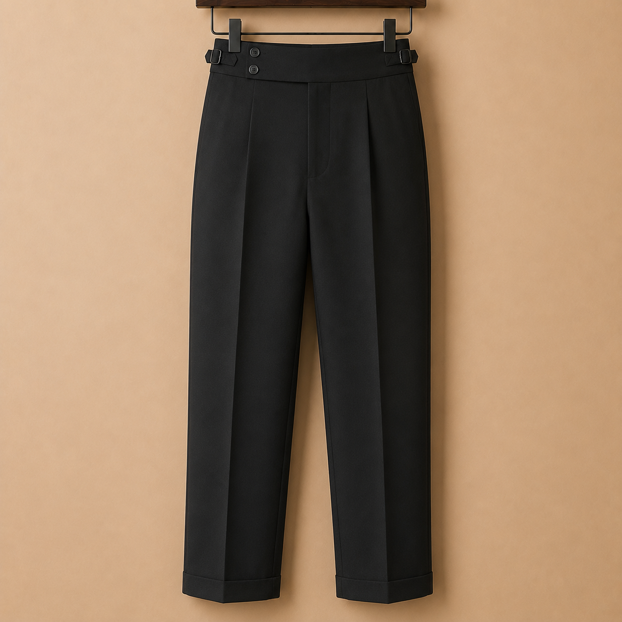 The Salerno Trouser - Draped high-waist tailoring with a cropped nine-point leg and no-iron finish