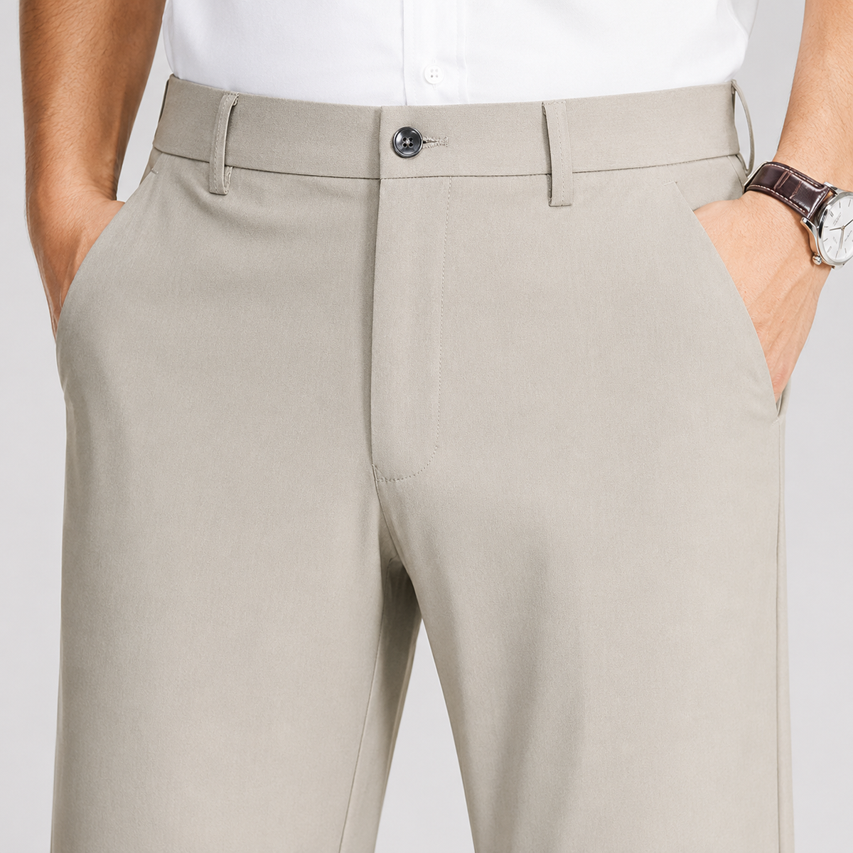 The Everett Trouser - Ice-silk stretch fabric, wrinkle-resistant and water-repellent tailoring