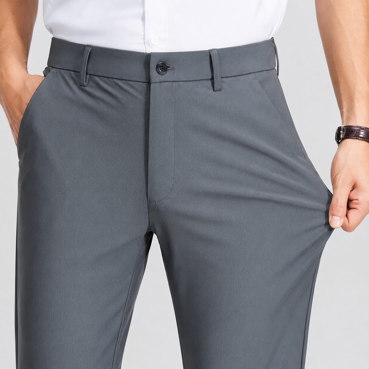 The Everett Trouser - Ice-silk stretch fabric, wrinkle-resistant and water-repellent tailoring