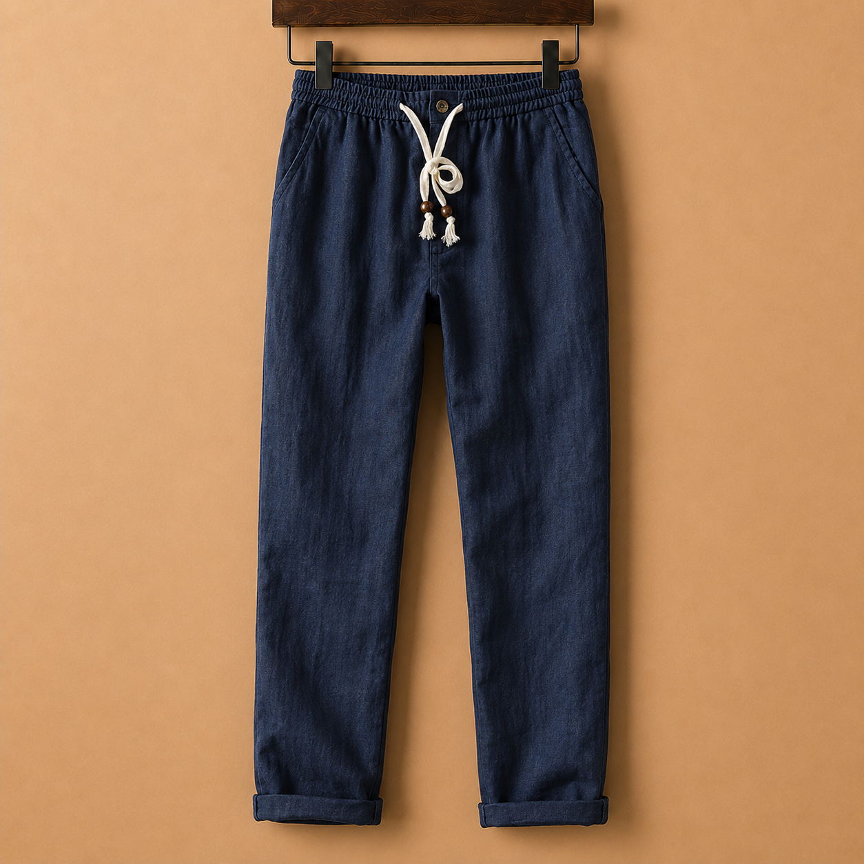 The Positano Pant - Pure Linen Drawstring Trouser, 100% linen, relaxed straight-leg fit with an easy drawstring waist