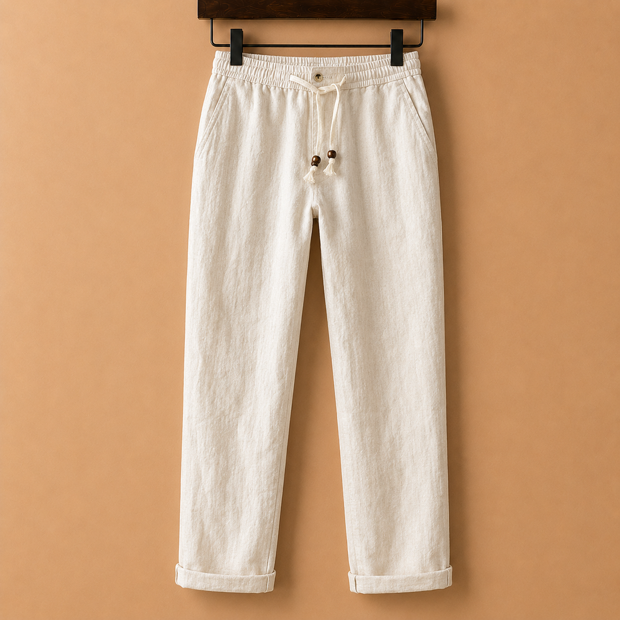 The Positano Pant - Pure Linen Drawstring Trouser, 100% linen, relaxed straight-leg fit with an easy drawstring waist