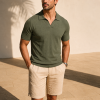 The Ambrose Knit Polo - Soft ribbed knit with a relaxed open lapel, engineered for breathability and all-day comfort 5