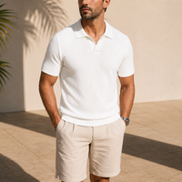 The Ambrose Knit Polo - Soft ribbed knit with a relaxed open lapel, engineered for breathability and all-day comfort 1