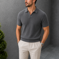 The Sutton Polo - a finely woven waffle-knit polo in breathable ice-silk blend 3