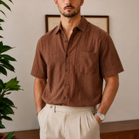 The Ischia Shirt - a textured, breathable weave with retro cut-out detailing 3