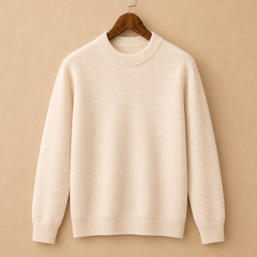 The Alderley Wool Sweater in Ivory, fine-gauge knit