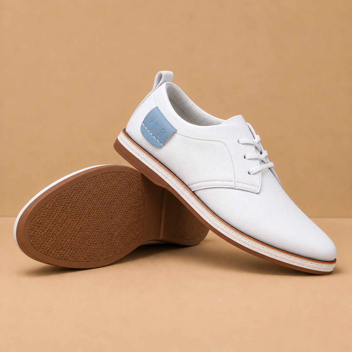 The Ashby Derby in White, heel detail