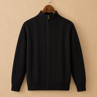 Die Thornbury Zip-Strickjacke – Zopfstrick mit Stehkragen und durchgehendem Reißverschluss 4