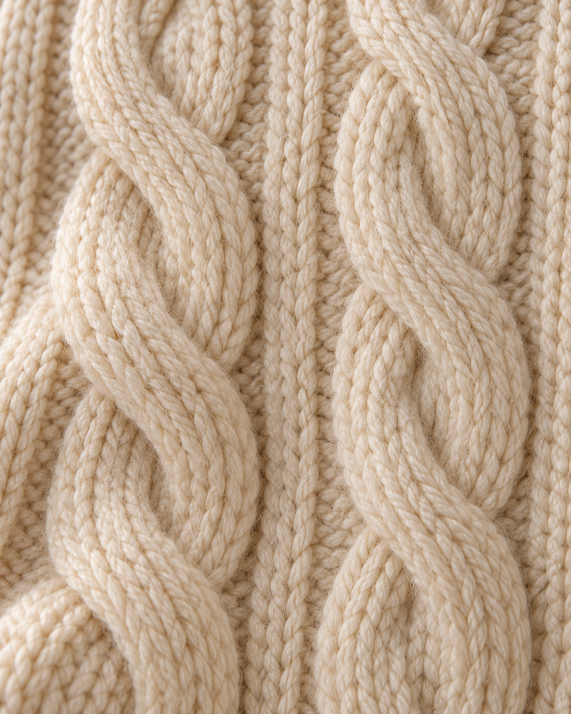 Thick cotton, cabled.