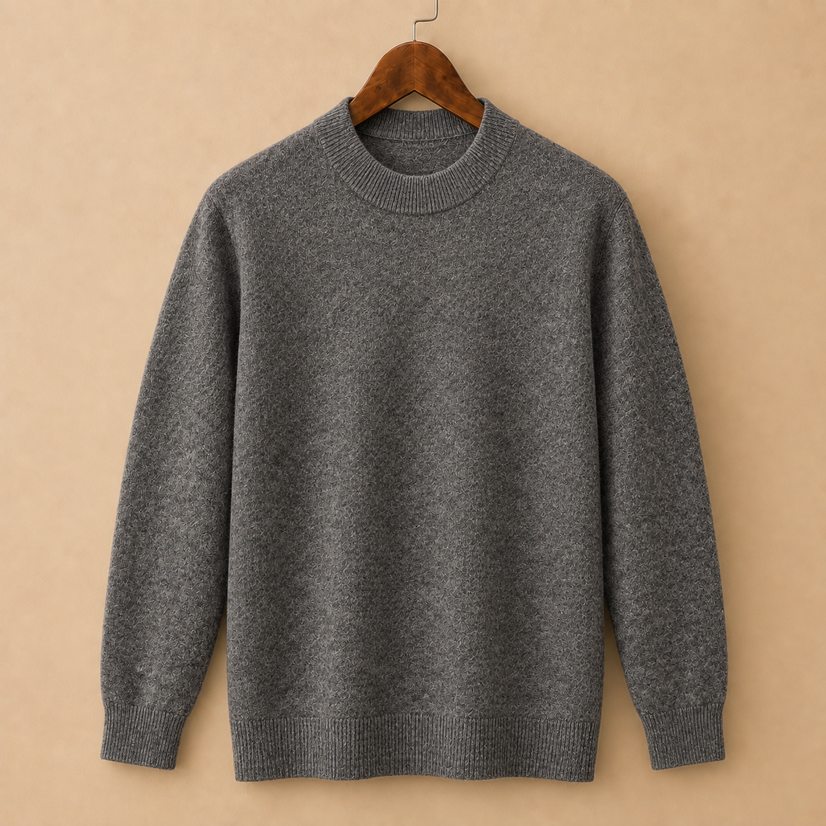 The Alderley Wool Sweater, half-turtleneck collar detail