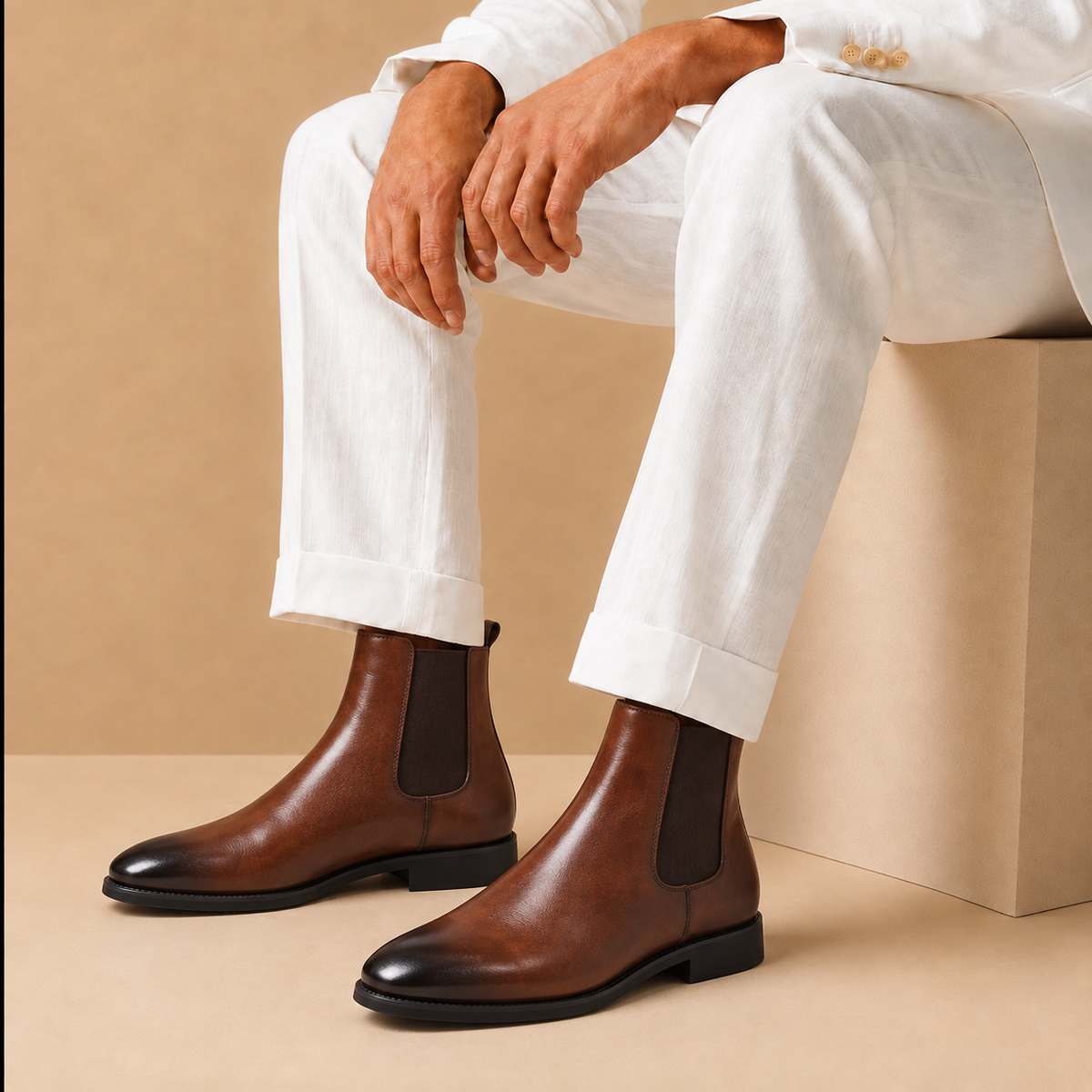 The Harlow Chelsea Boot in Coffee, men's Chelsea boots