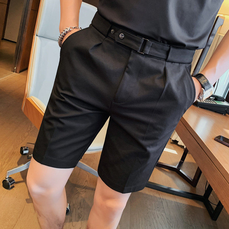 The Napoli Short - Tailored ice-silk stretch with a side-buckle waist and pleated front