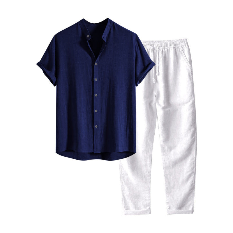 The Capri Set - a relaxed lapel-collar shirt paired with elastic-waist trousers
