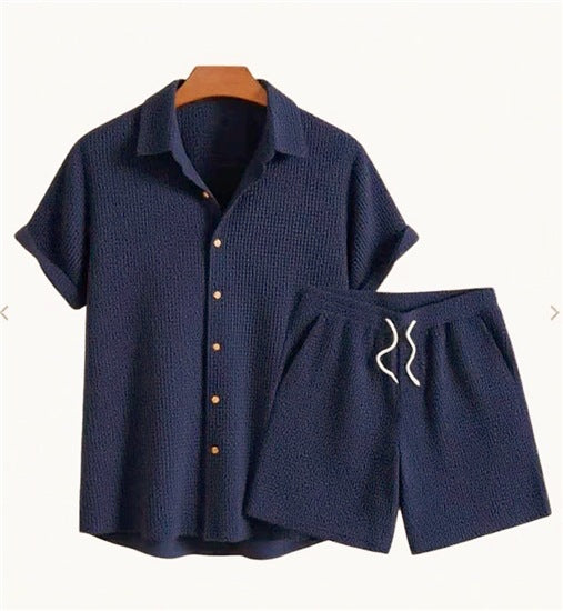 The Palermo Set - Relaxed lapel shirt and shorts in a breathable warm-weather weave