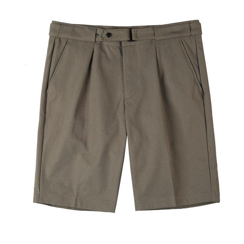 The Napoli Short - Tailored ice-silk stretch with a side-buckle waist and pleated front