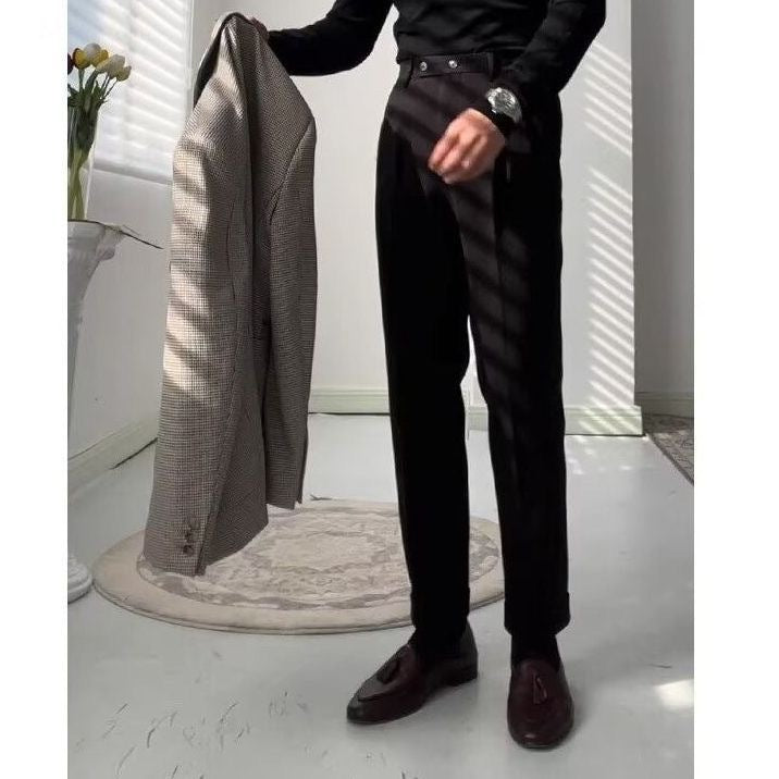 The Bergamo Trouser - Slim straight-leg tailoring with a micro-stretch waistband and non-iron finish