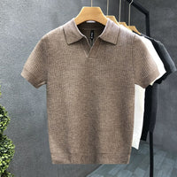 The Sutton Polo - a finely woven waffle-knit polo in breathable ice-silk blend 2