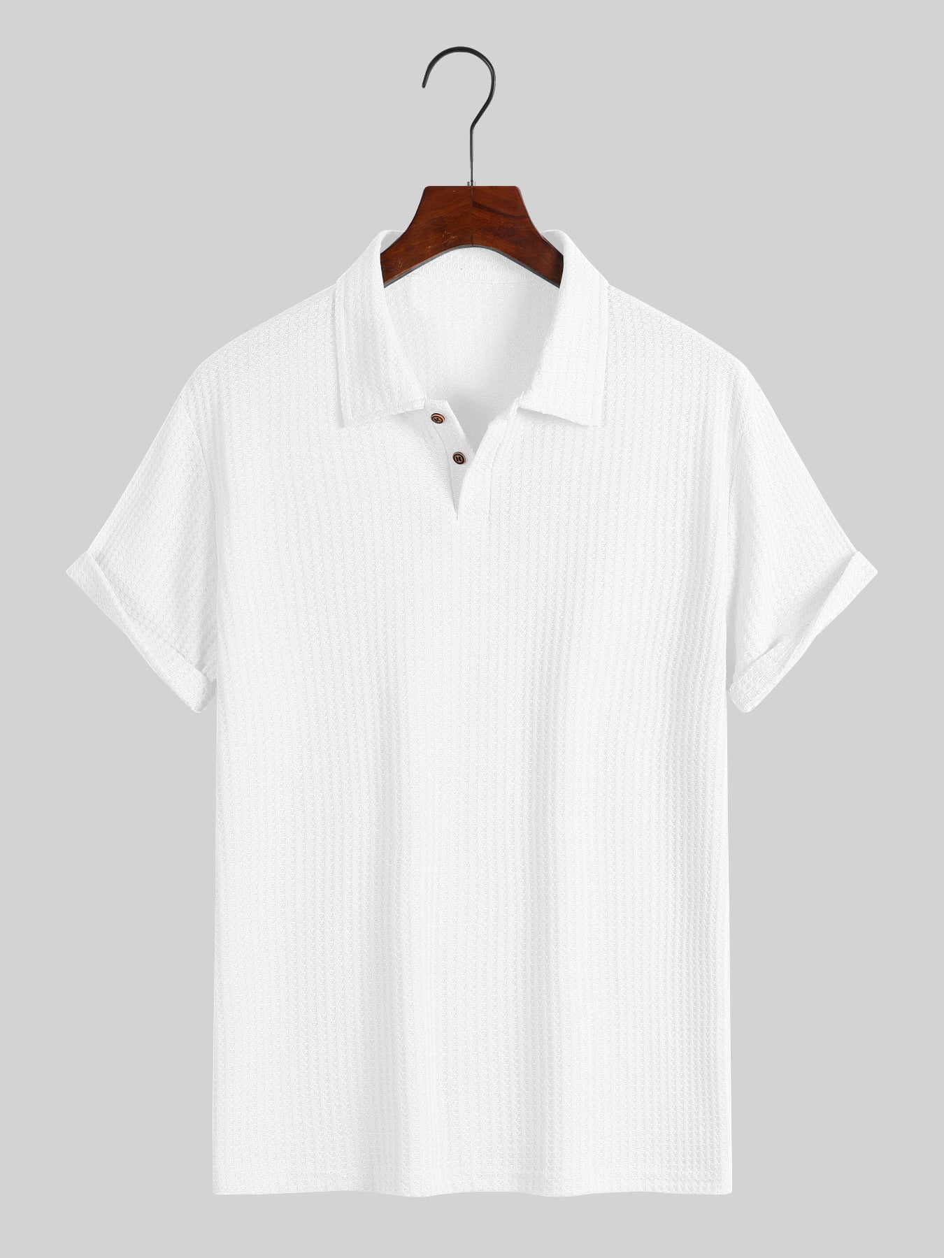 The Ambrose Polo - Diamond-textured knit with a relaxed lapel collar