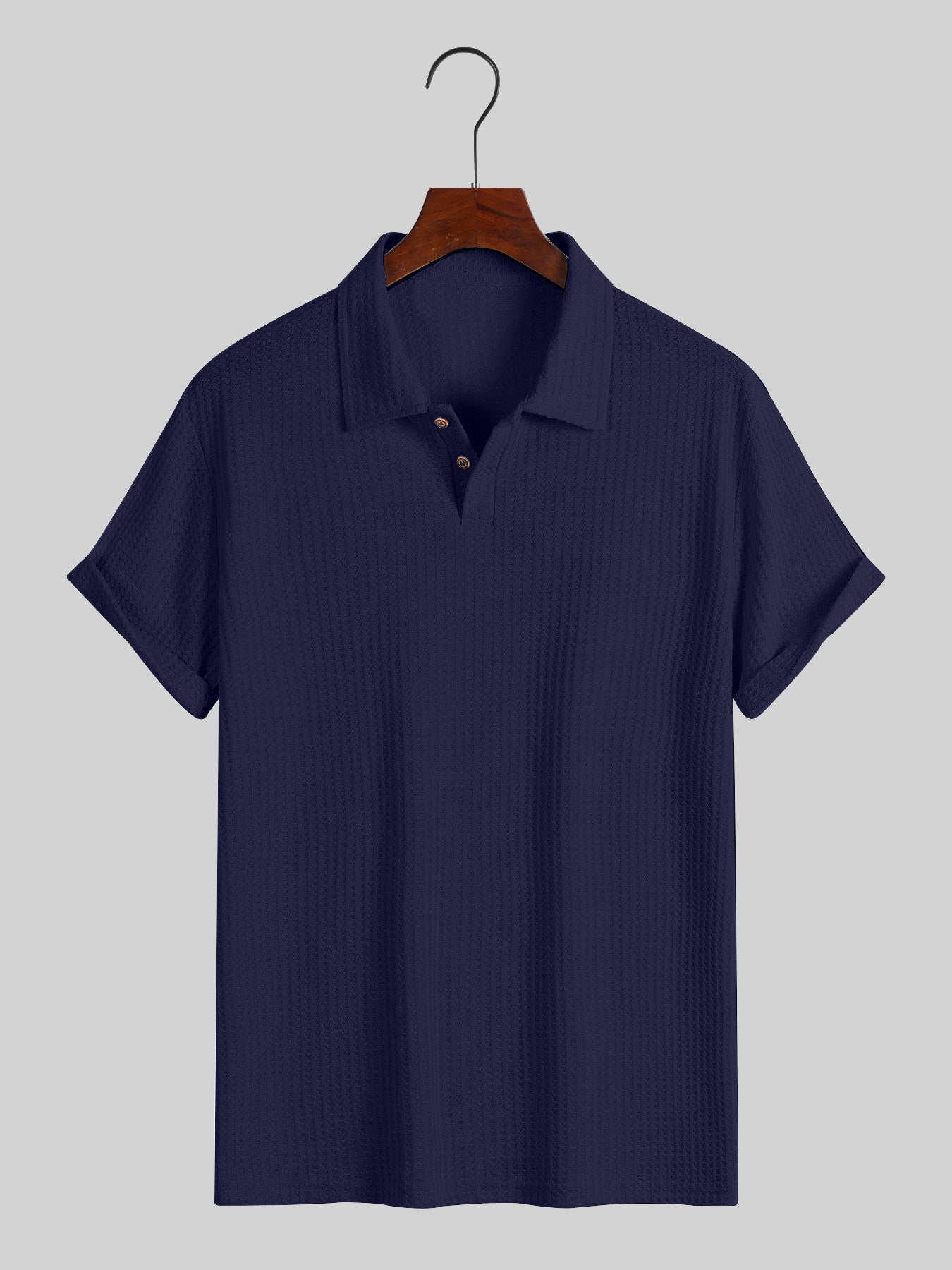The Ambrose Polo - Diamond-textured knit with a relaxed lapel collar